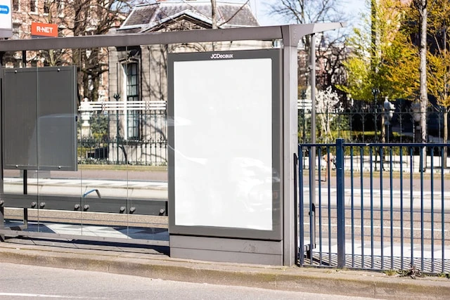 blank advertisement on a bus stop