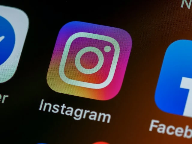 Close up of the Instagram logo on a phone screen
