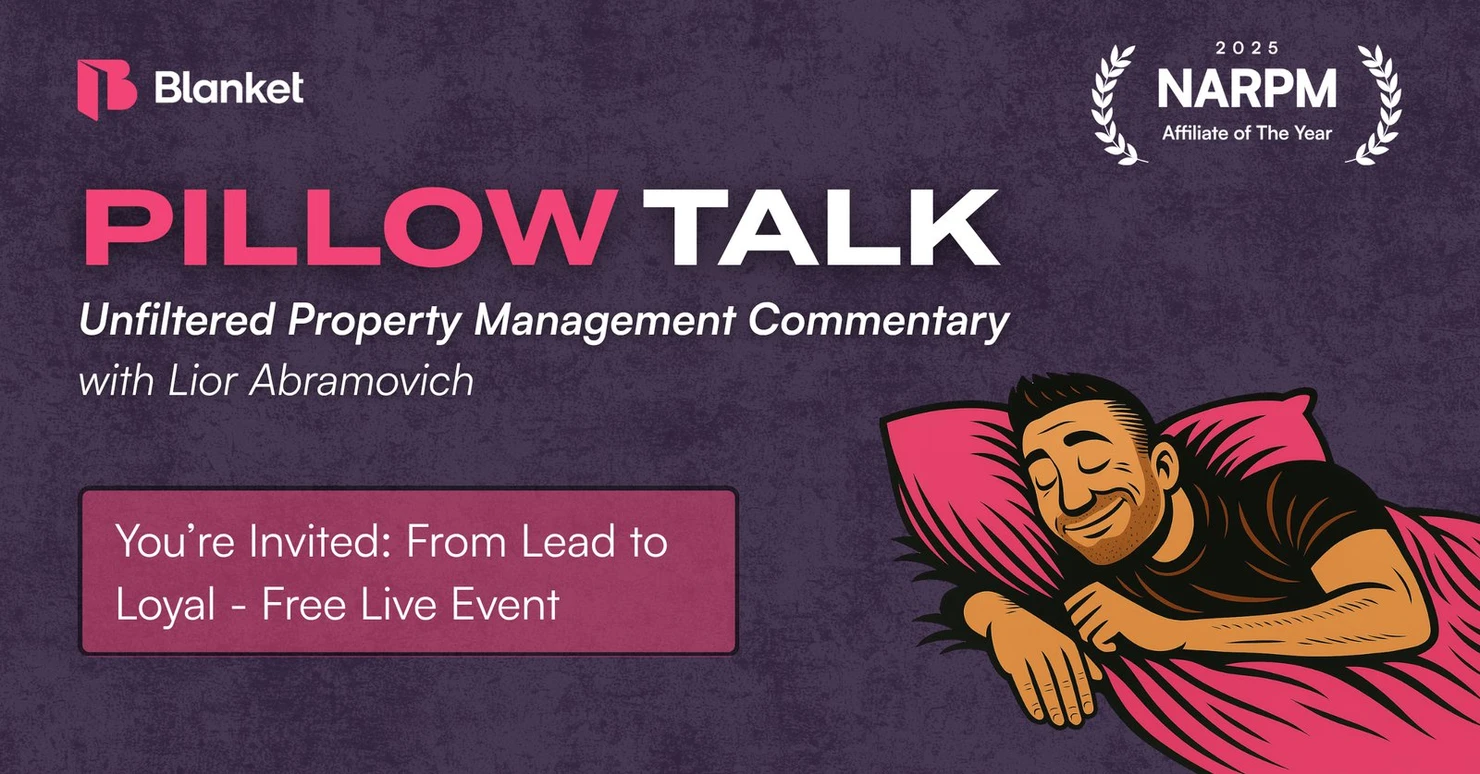 Pillow Talk title card: You're Invited: From Lead to Loyal - Free Live Event, with Lior Abramovich