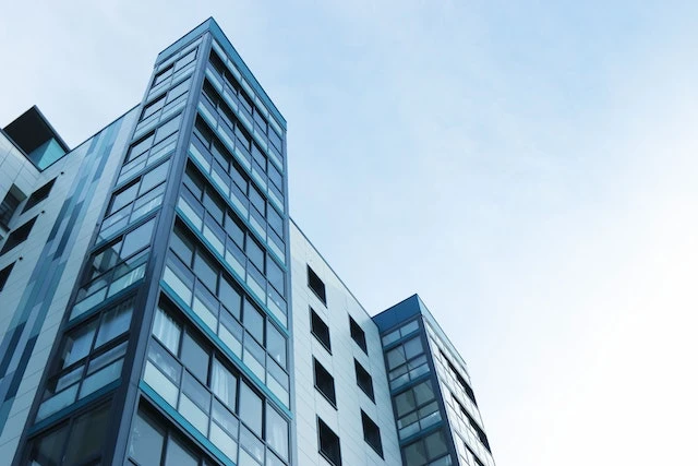 Exterior of a modern apartment building