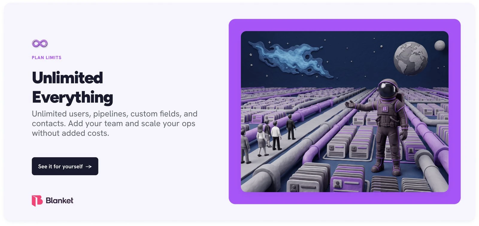 Unlimited everything: users, pipelines, custom fields and contacts