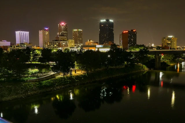 Little Rock, Arkansas skyline at night