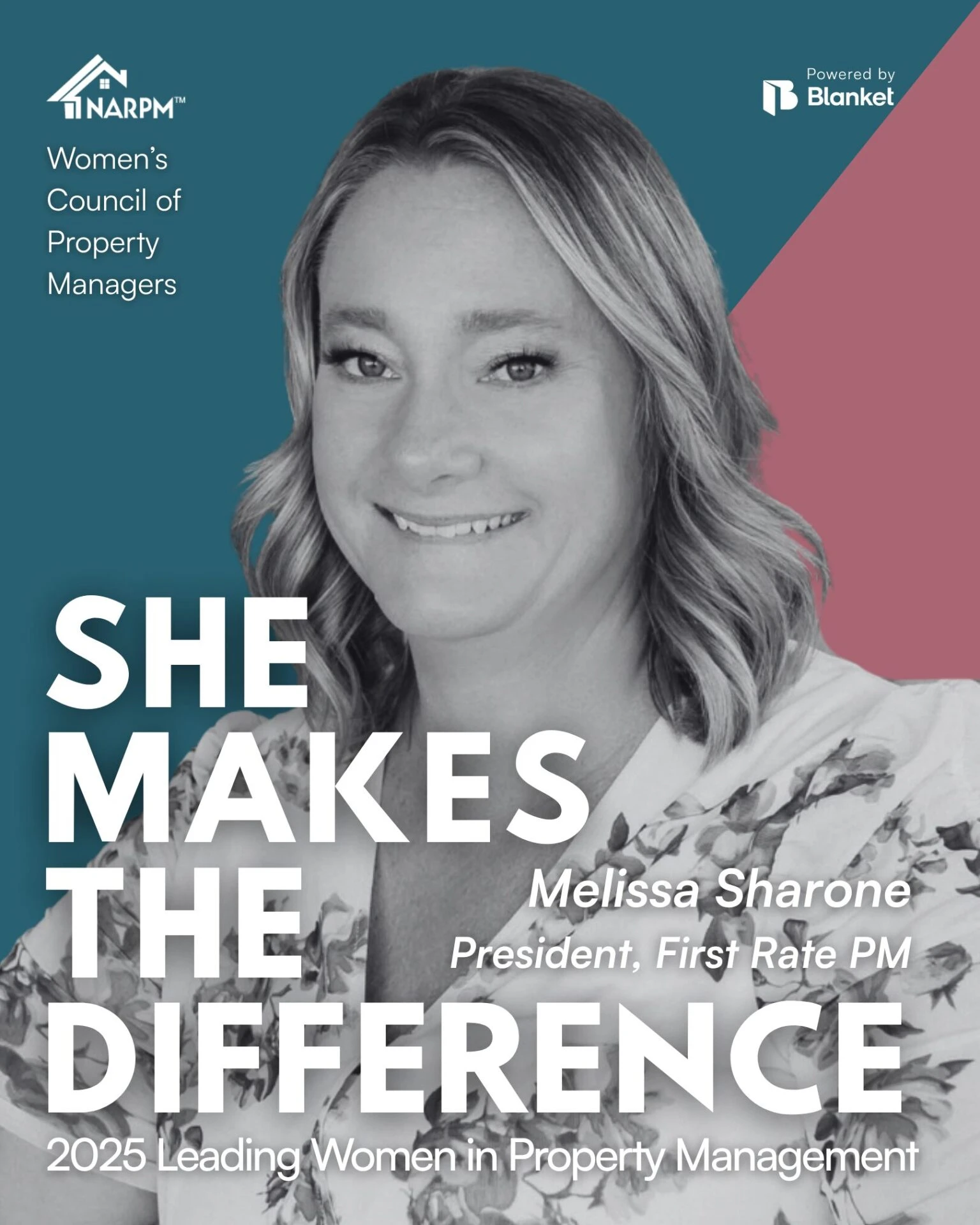 Headshot of Melissa Sharone, President and Co-Owner of First Rate Property Management
