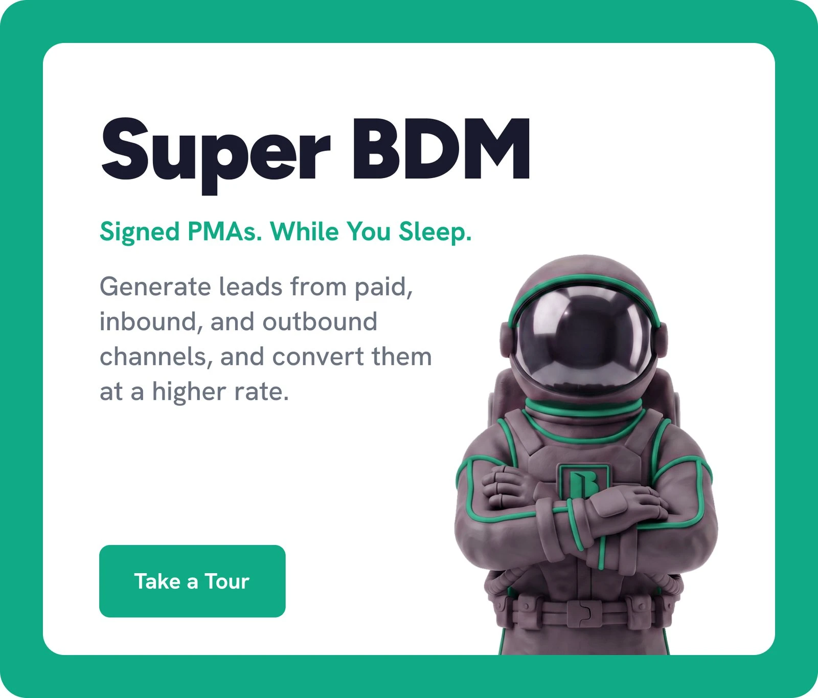 Super BDM card: signed PMAs while you sleep - generate leads from paid, inbound and outbound channels