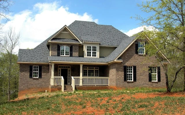 Exterior of a large stone house