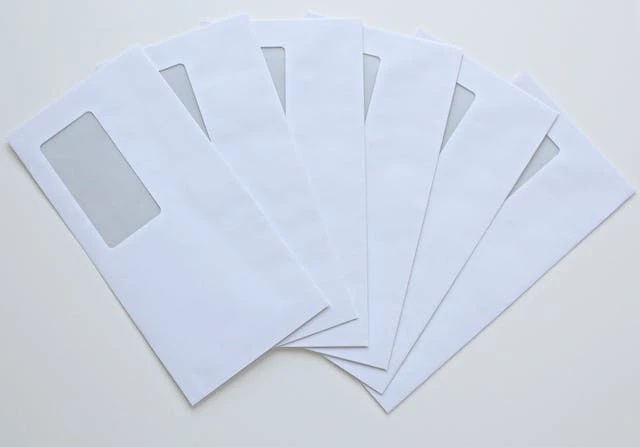 Stack of empty envelopes 