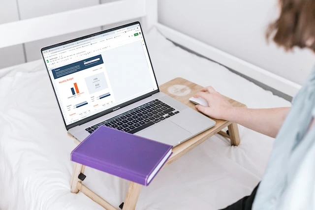 Person working on a laptop