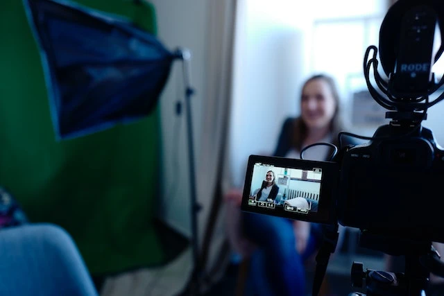 video camera filming someone