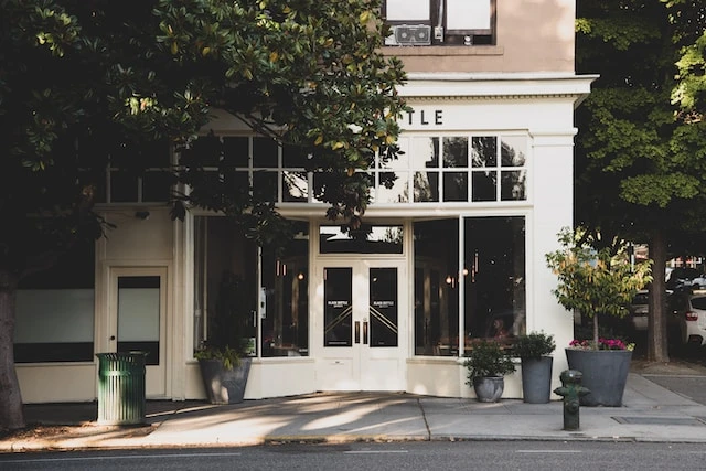 white storefront
